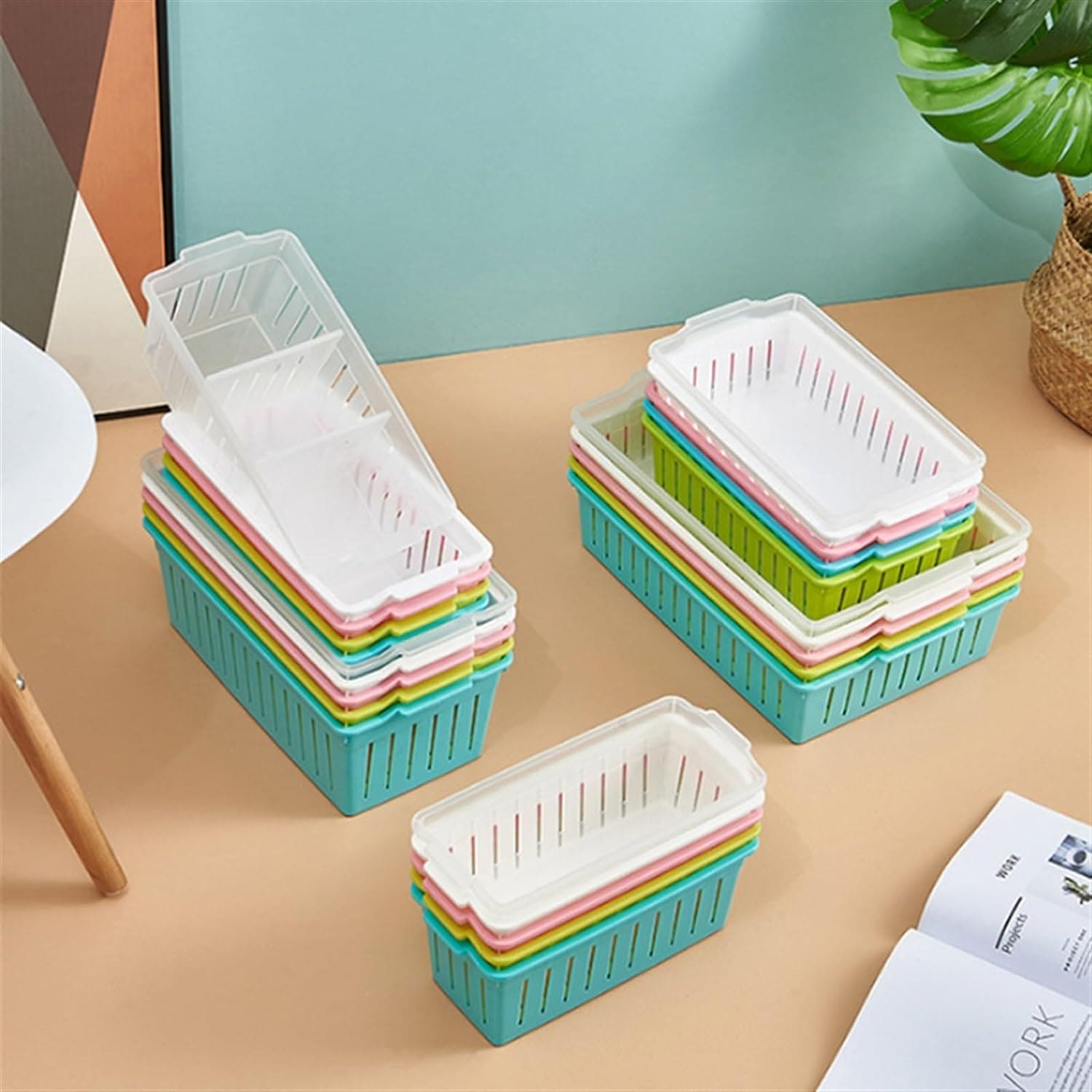 Detachable Storage Basket, Multifunctional Vanity Storage Bin, Household Kitchen Bathroom Sorting Storage Box, Wardrobe Storage Box, Stackable Organizer With Partitions, Divided Organization Plastic Baskets Detachable Storage Basket, Multifunctional Vanity Storage Bin, Household Kitchen Bathroom Sorting Storage Box, Wardrobe Storage Box, Stackable Organizer With Partitions, Divided Organization Plastic Baskets